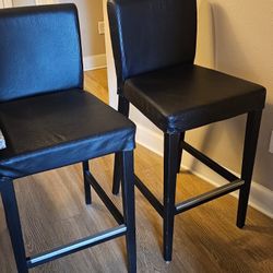 Set Of Two Black Bar Stools