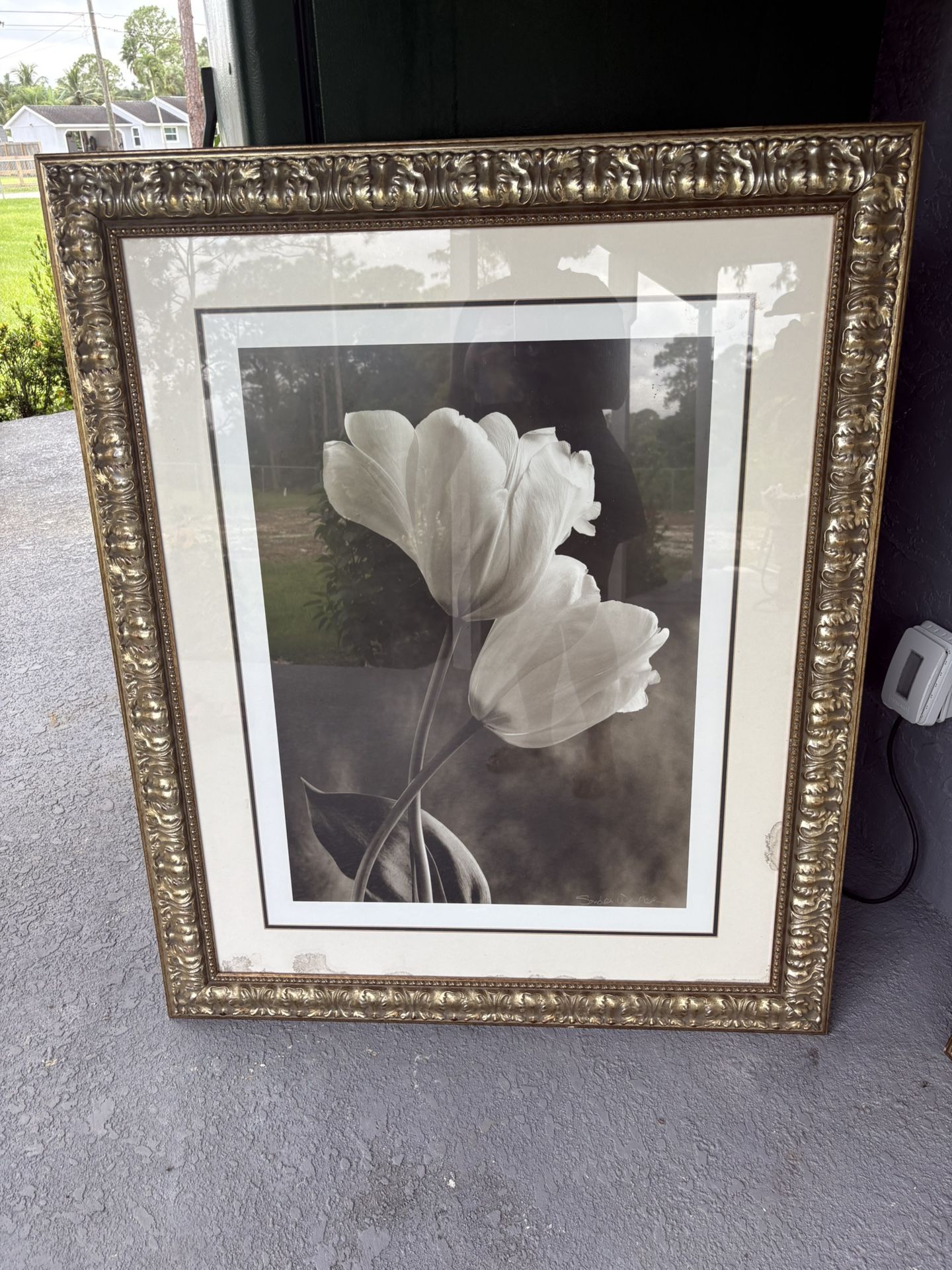 White Flower Art Work 