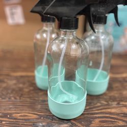 3 EcoLogical Clear Glass Spray Bottles  TEAL 16.9 OZ
