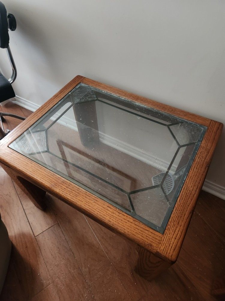 Leaded Glass End Table