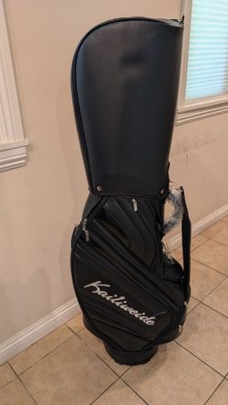 THE BRAND NEW MEN'S KAILOWEIDE PREMIUM CADDY CART GOLF BAG With 5 WAY TOP 8 ZIPPERS POCKETS A RAIN COVER STYLES BLACK UP LEATHER