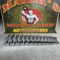 York Professional Chrome set Dumbbell w/ Grip (Solid Steel) 280 pounds $330 firm price
