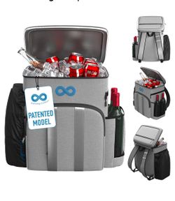 Insulated Backpack Cooler - 54 Cans, 24 Hour Cooling, Wider Straps, Lightweight Leak Proof Liner, Po