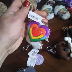Brand New Bath And Body Works Heart Keychain For Sanitizer 