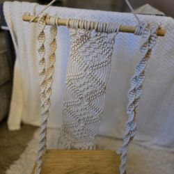 Hanging Shabby Chic Macrame Shelf