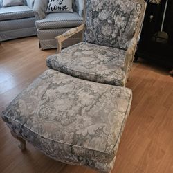 VINTAGE CHAIR AND OTTOMAN FOR SALE!