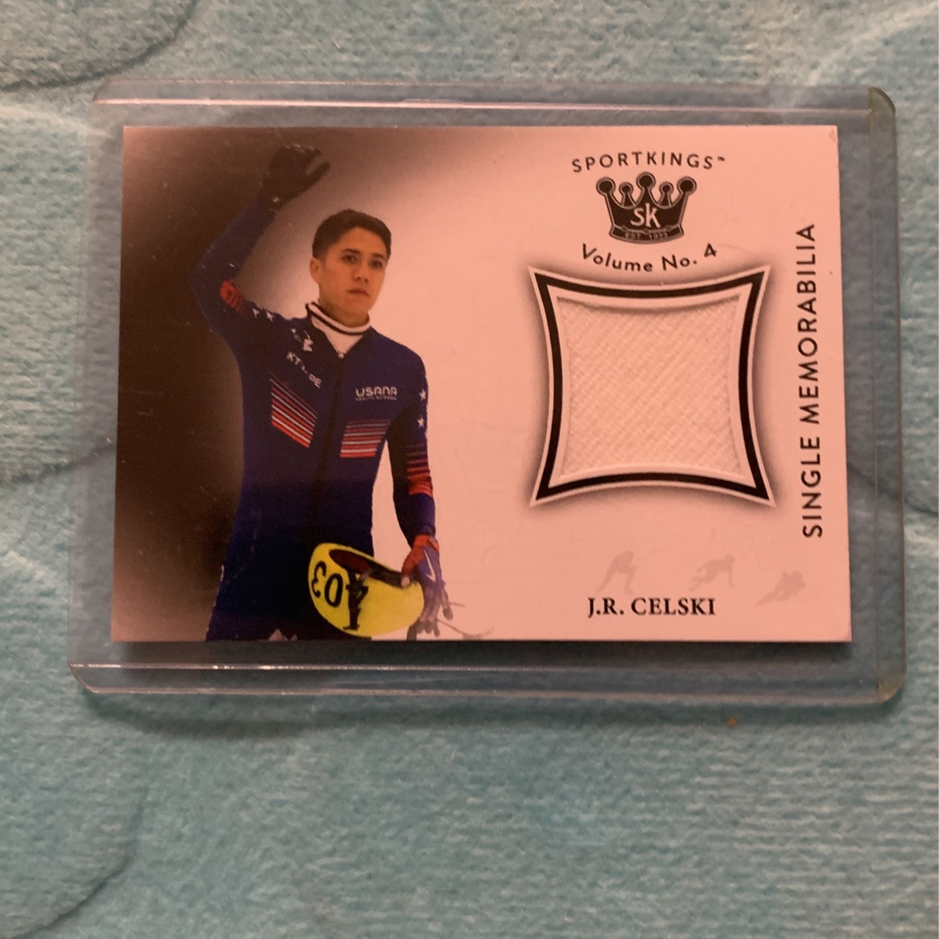 2023 Sportkings Volume 4 Single Memorabilia Black w/ White Jersey JR Celski #SM-JRC