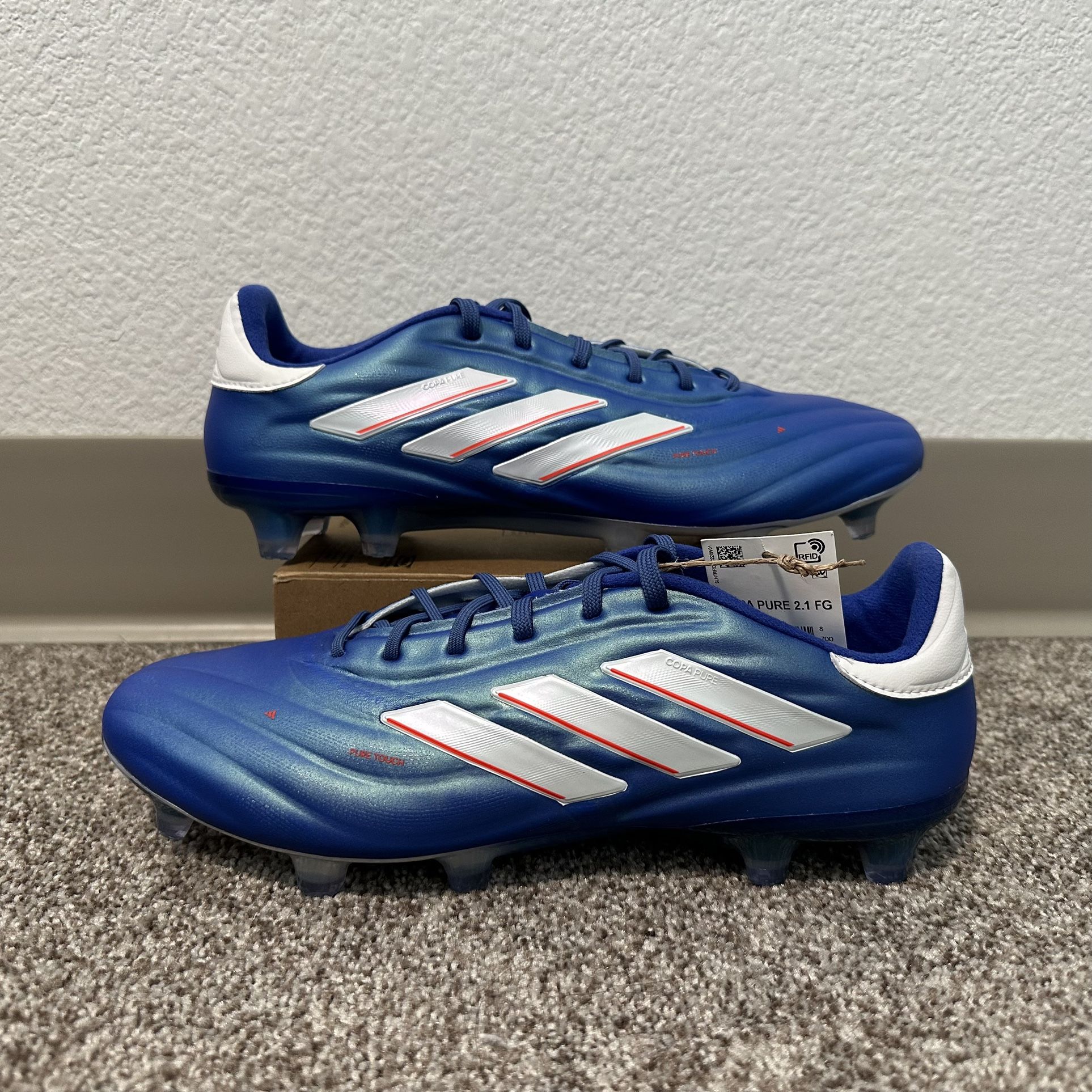 NEW adidas copa pure 2.1 FG soccer cleats marinerush pack blue white size 8.5