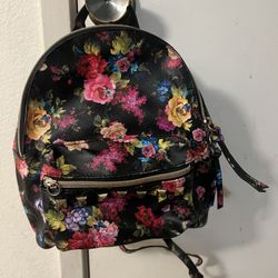Black Flowers Mini Bag