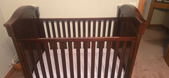 Wooden baby crib used.