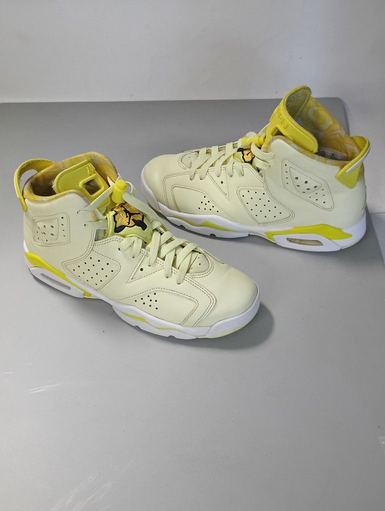 Nike Air Jordan 6 Retro GS Dynamic Yellow Floral 543390-800 6.5Y