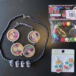 Day Of The Dead Jewelry Set, Dia De Muertos
