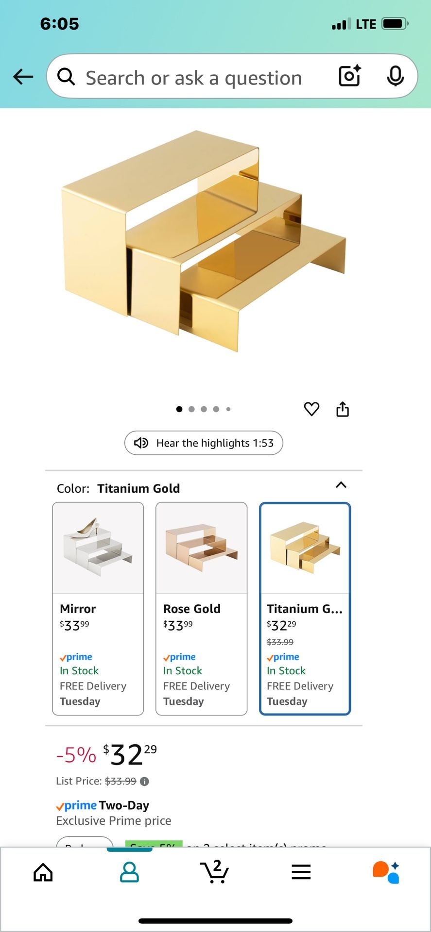 Titanium Gold Stand