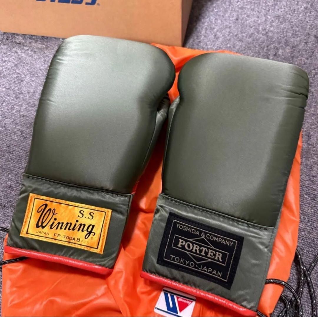 Winning x PORTER Boxing Gloves FP 700A 8oz Olive green orange