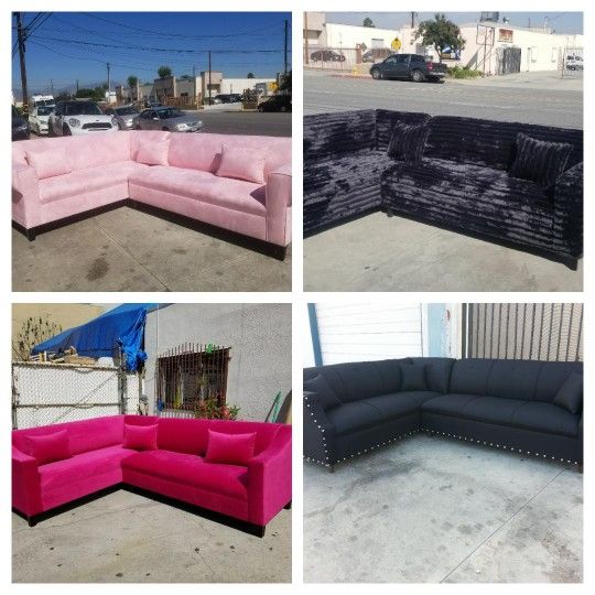 NEW 7X9FT Sectional COUCHES  Light Pink Microfiber. More color Available To Choose