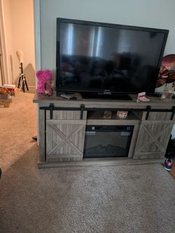 TV stand with fireplace