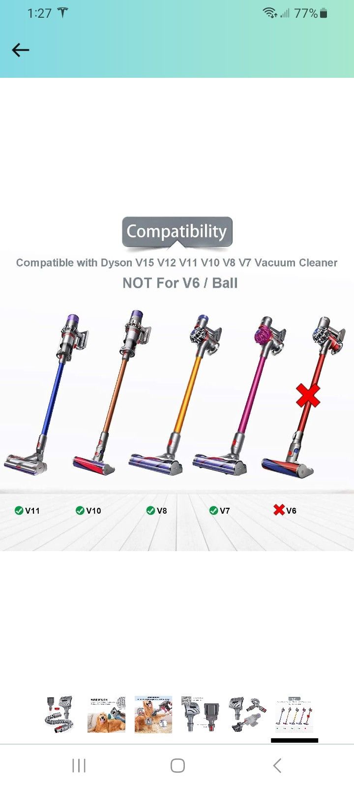 Dog Groom Tool Kit for Dyson Vacuums V7 V8 V10 V12 V15 Pet Brush Hair