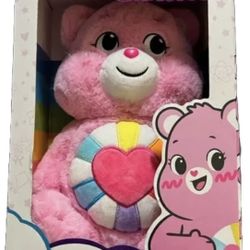 Care Bears Hopeful Heart Bear, 14 inches, 2021, New In Box, Pink, Rainbow
