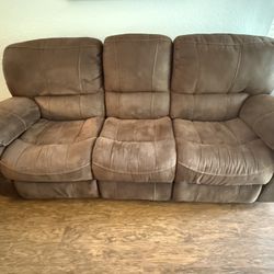 Microfiber Recliner Couch, Love Seat And Recliner. 