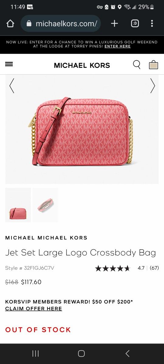 Brand New Michael Kors Large Crossbody