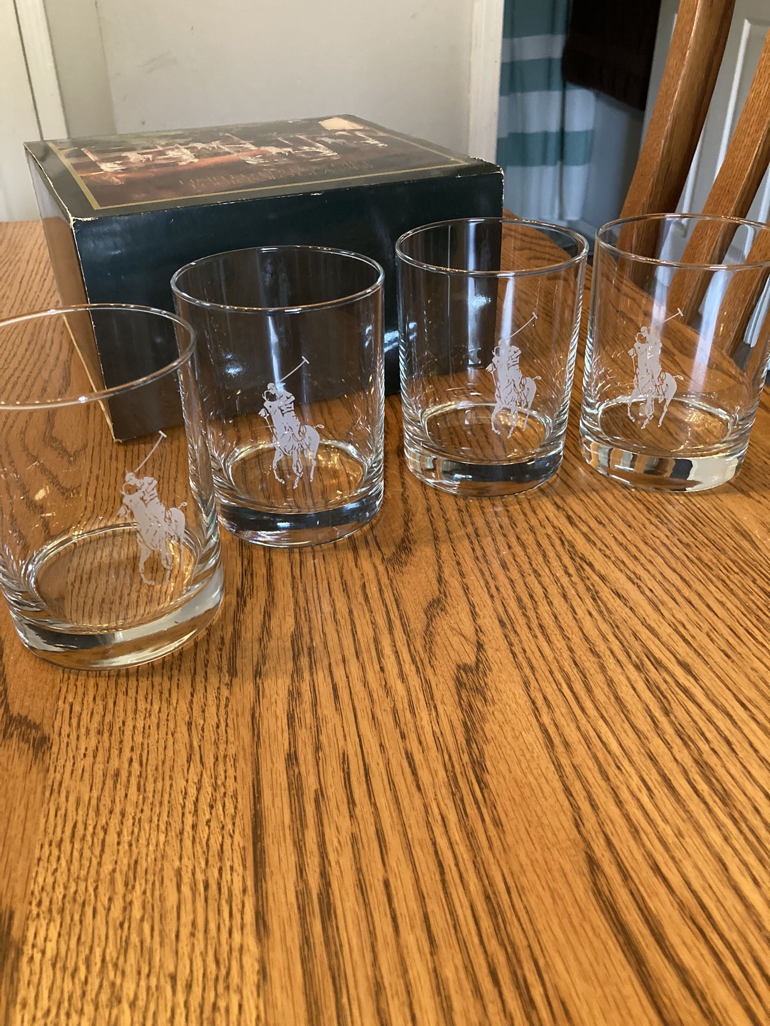 Ralph Lauren Polo Drink Glasses Set Of 4