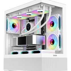 New in a sealed box SAMA PC CASE ATX 3 x 120mm ARGB Fans (2 x MB Side, 1 x Rear) Pre-Installed, USB 3.0 Mid Tower Computer Case with Dual Tempered Gla