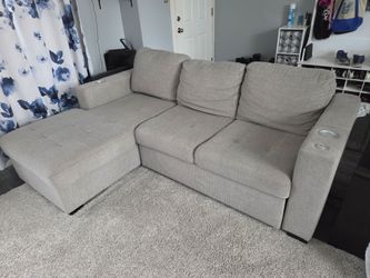 Pull out sofa with storage chaise