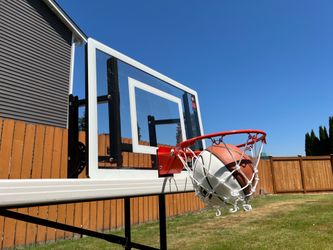 RAMGOAL Adjustable Indoor Mini Basketball Hoop and Ball, Wall-Mounted, Durable Breakaway Rim