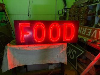 Porcelain “food” neon Working 4x2 Original neon glass New can