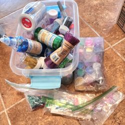 Craft glitter and sequins. Lightly used.