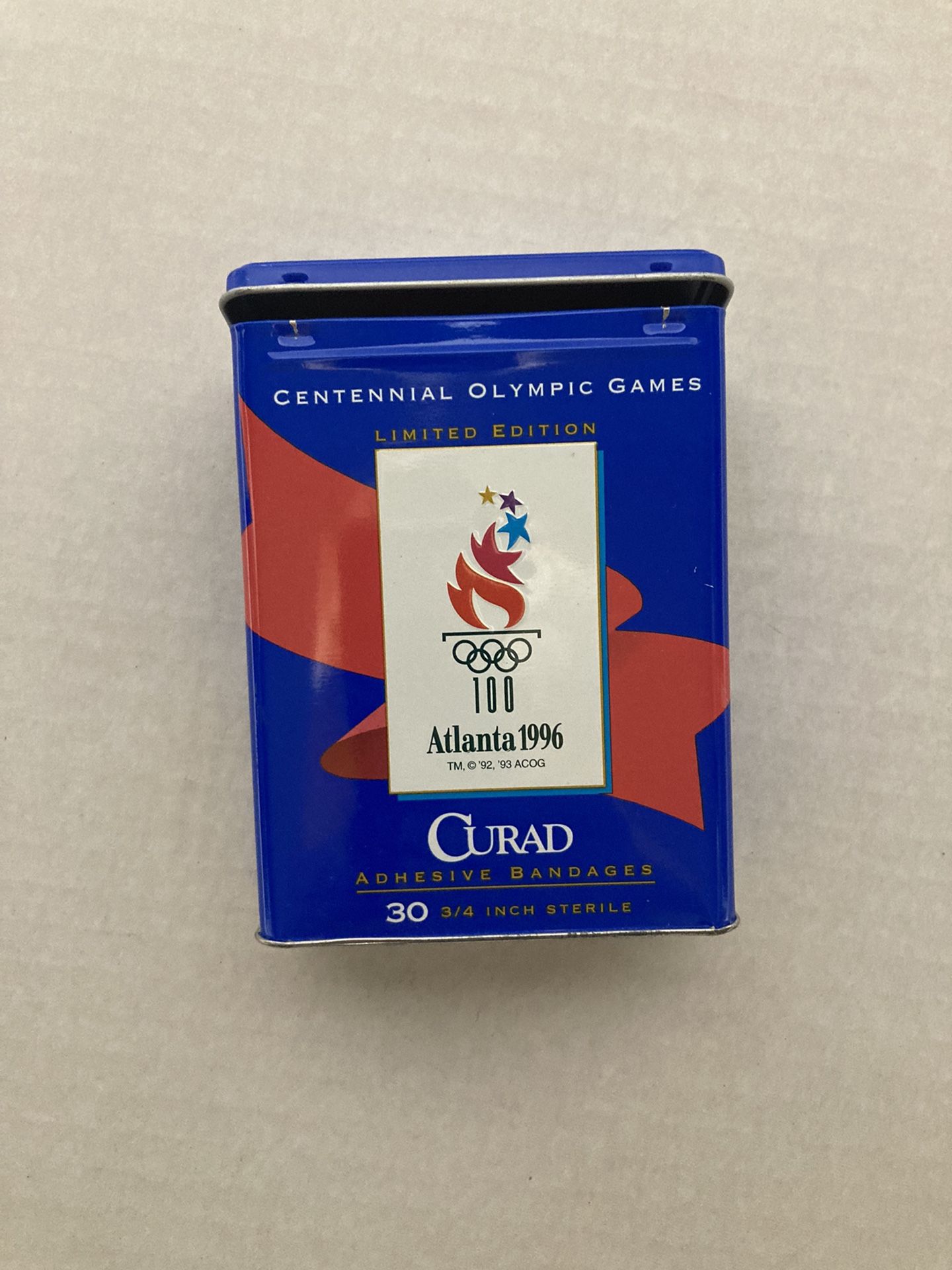 Vintage Olympic Curad Tin And Bandages