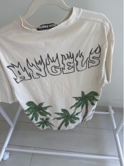 Palm Angels Palm Tree Graphic T-Shirt – Cream – Size M