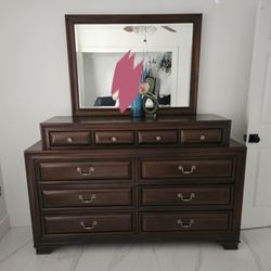 Nightstand With Mirror & Accessories Included As Is