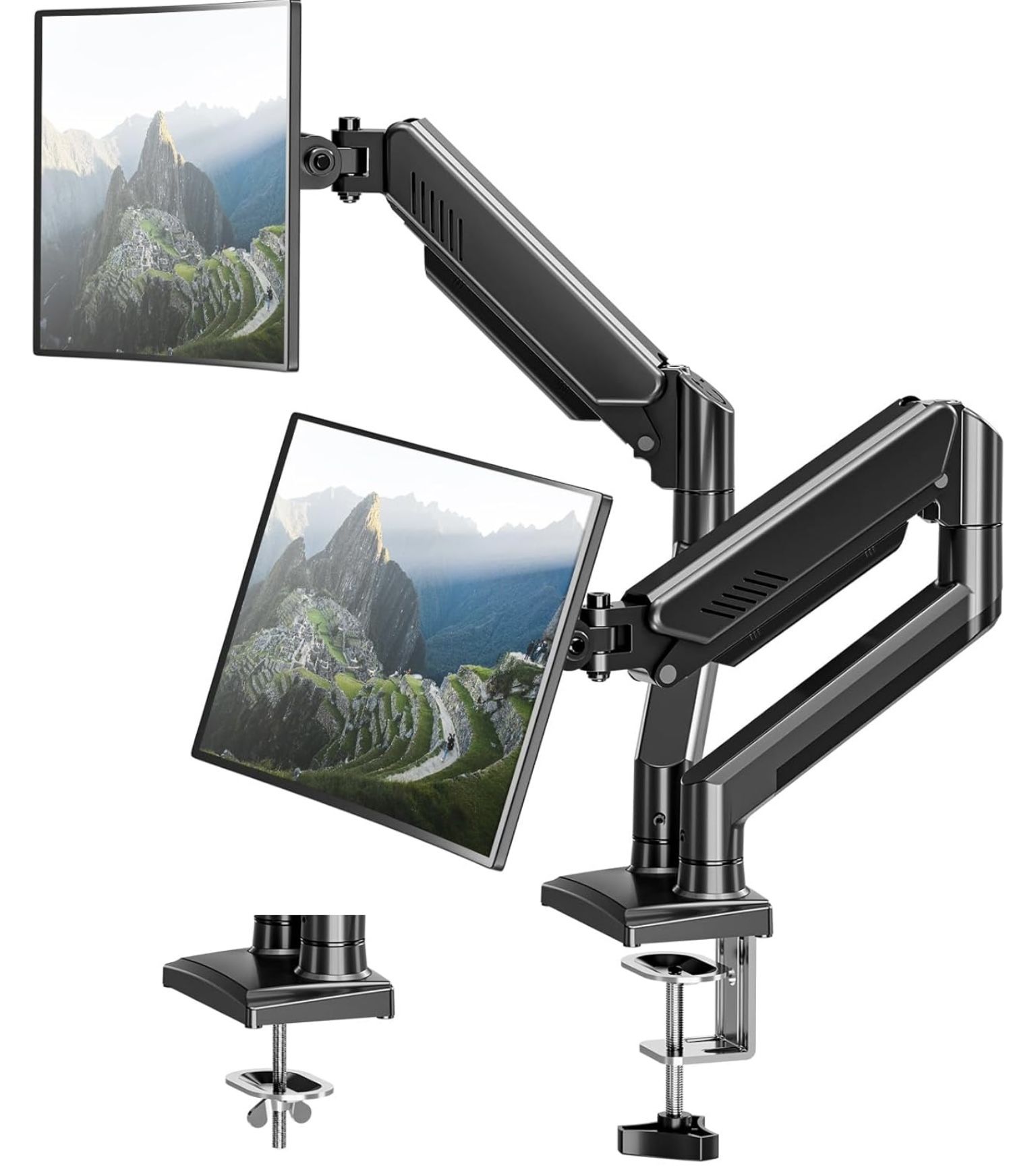 Dual Monitor Desk Mount - Adjustable Monitor Arm for 2 Monitors up to 32 inches/19.8 lbs,
