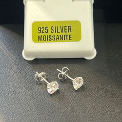 Real Moissanite Earrings 925 Sterling Silver 