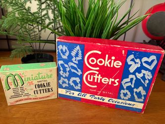 Two Sets of Vintage Metal Cookie Cutters in their Original Boxes