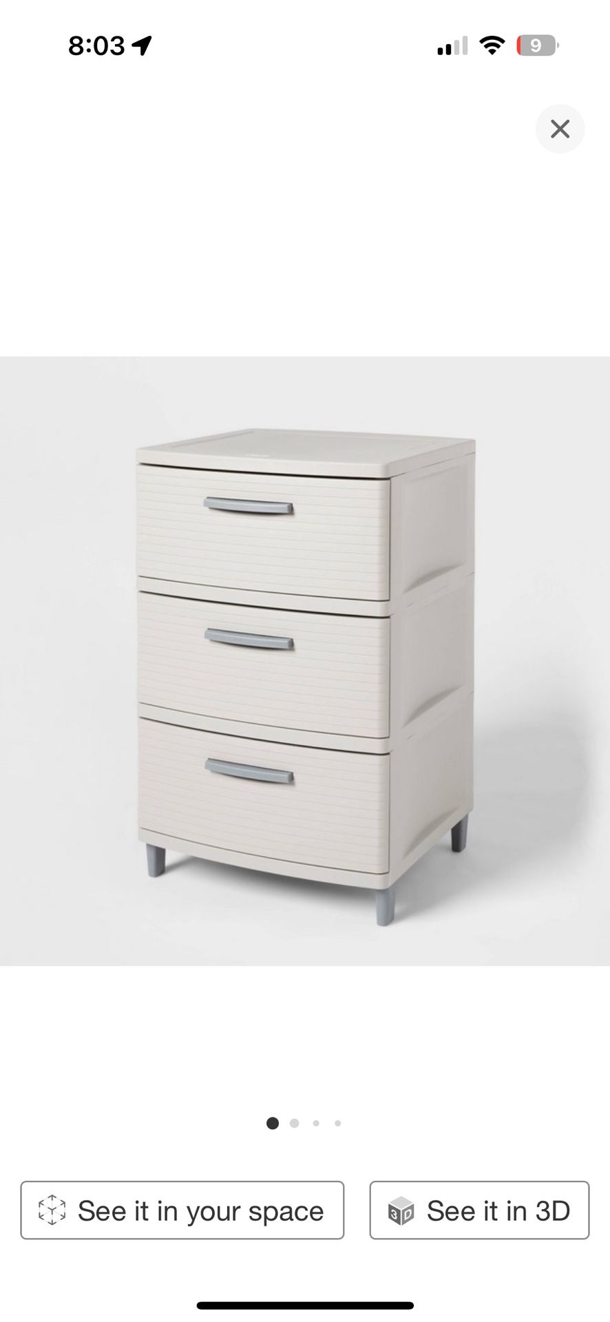 3 Drawer Storage Cabinet 