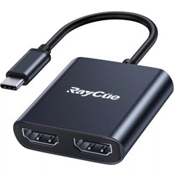 Ray Cue USB C to Dual HDMI Adapter Model HB132