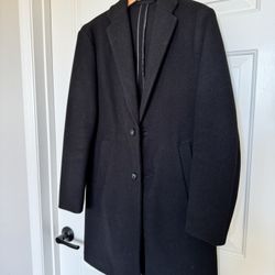 Zara Men's Classic Black Trench Coat