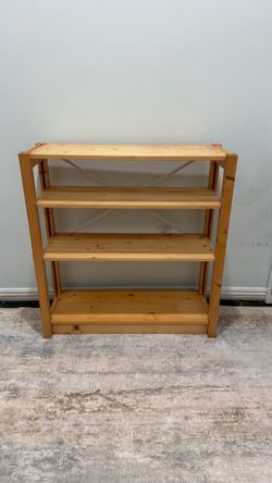4-Tier Solid Pine Wood Bookshelf