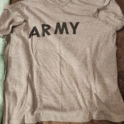 Army Pt Shirt.  Grey. XL. $10.00 Each