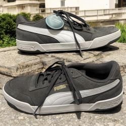 Puma Soft Foam Caracal Suede Sneaker Size Men’s 12 Grey/White w/ Gold Details