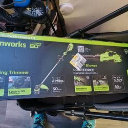 Green Works Weed Eater Blower Combo 