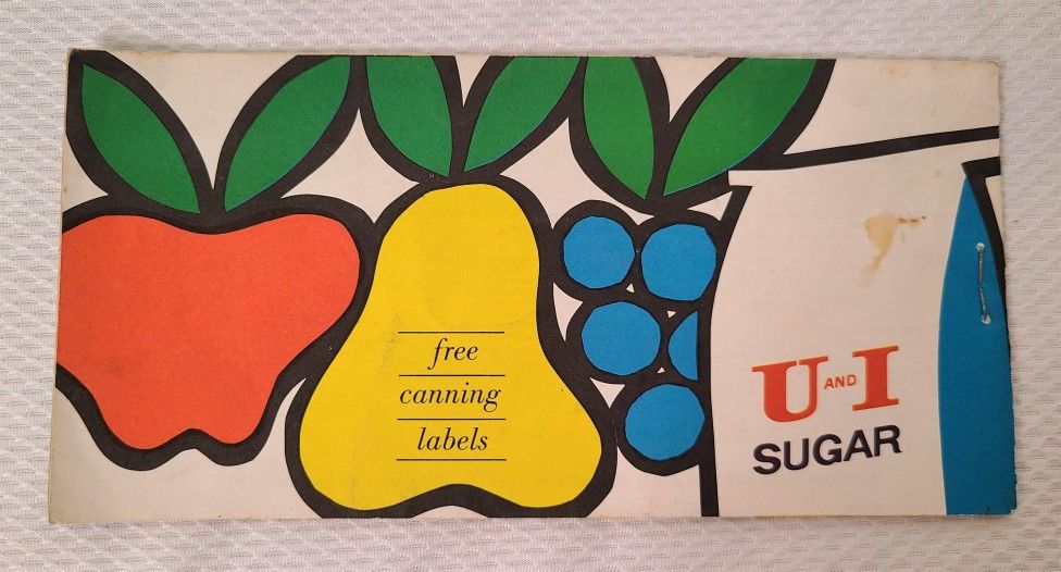 Vintage U and I Sugar Brand Canning Jar Labels, Recipes