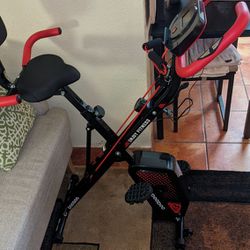 Stationary Indoor Exercise Bike (Black & Red)