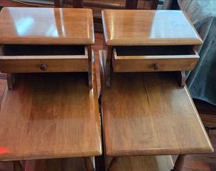 Pair of Wood Nightstands with Drawer