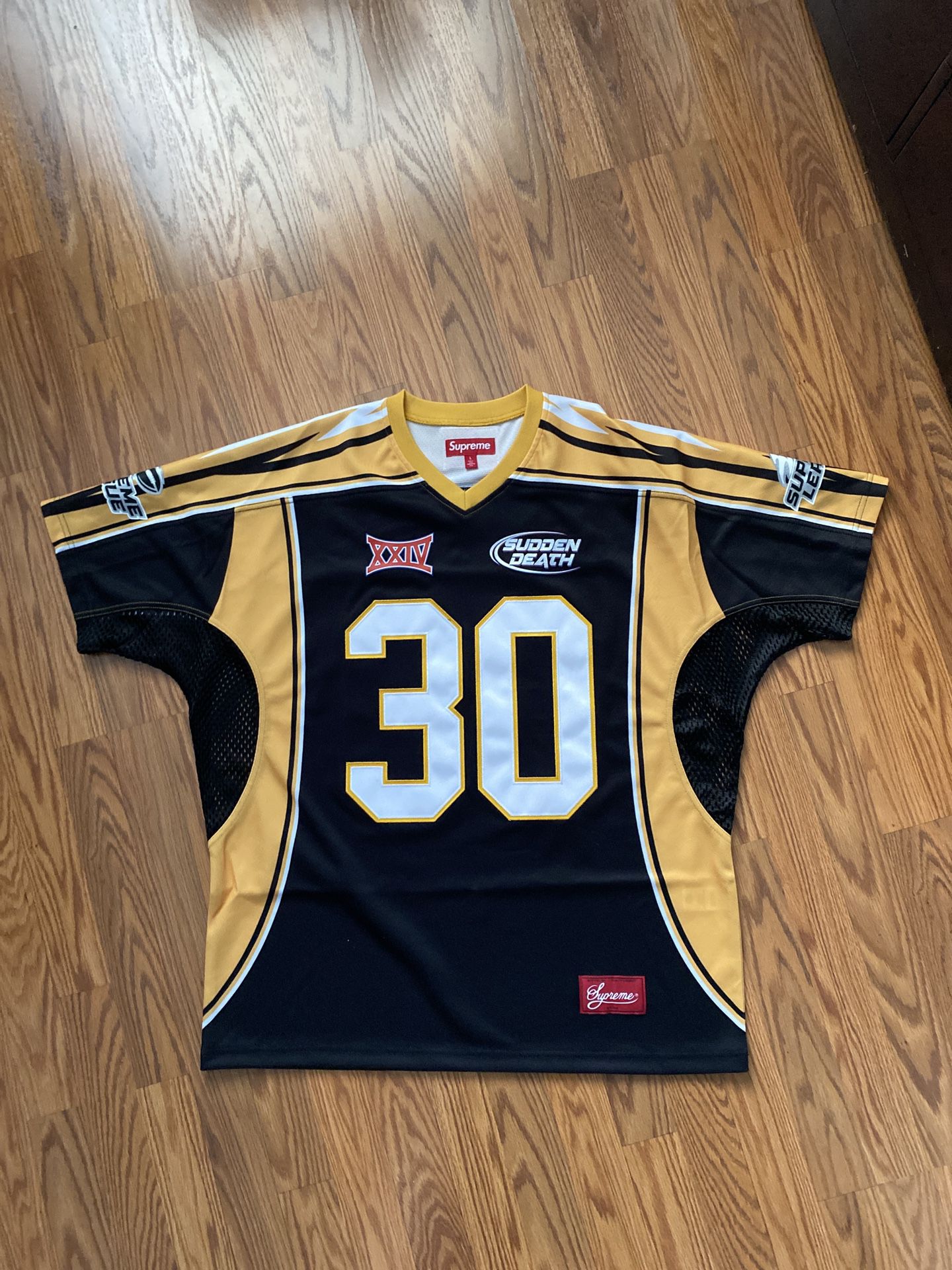 Supreme Sudden Death Football Jersey Black Size Large Brand New