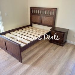 Full Solid Wood Bed Frame $340