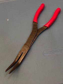 Snap-on Tools 11" Talon Grip™ Long-Neck 35° Bent Needle Nose Pliers (Red)