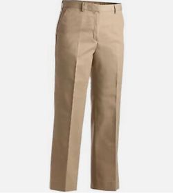 Edwards #8619 Woman's Khaki Business Chino Pleated Front Pants Size: 16 Unhemmed